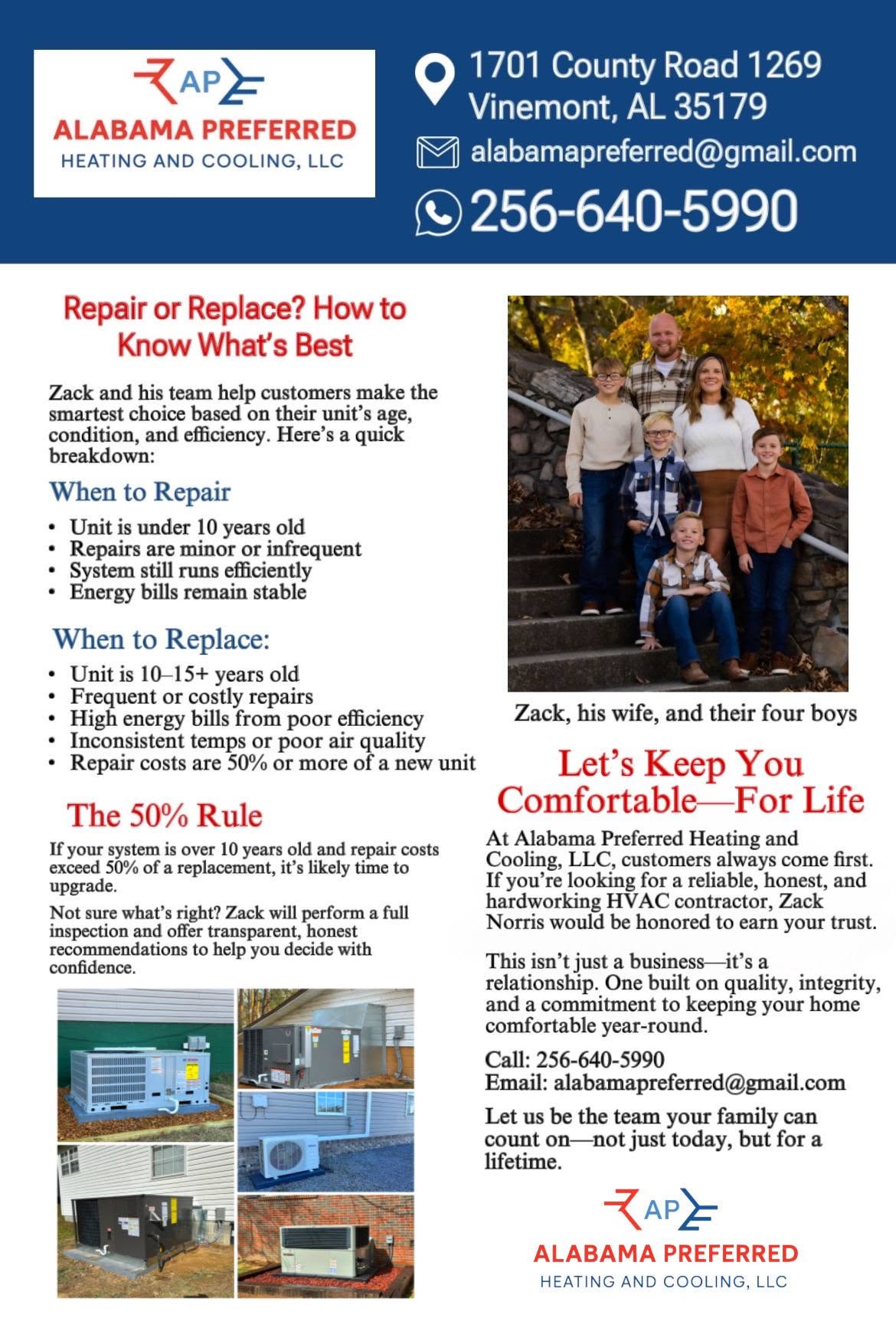 Feature story about Zack Norris and Alabama Preferred Heating and Cooling